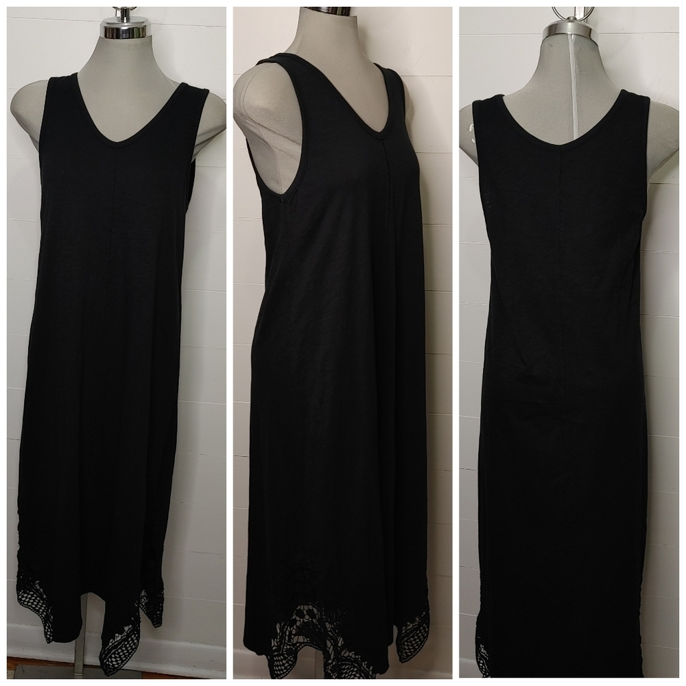 Mododoc 100% cotton crochet hem dress M